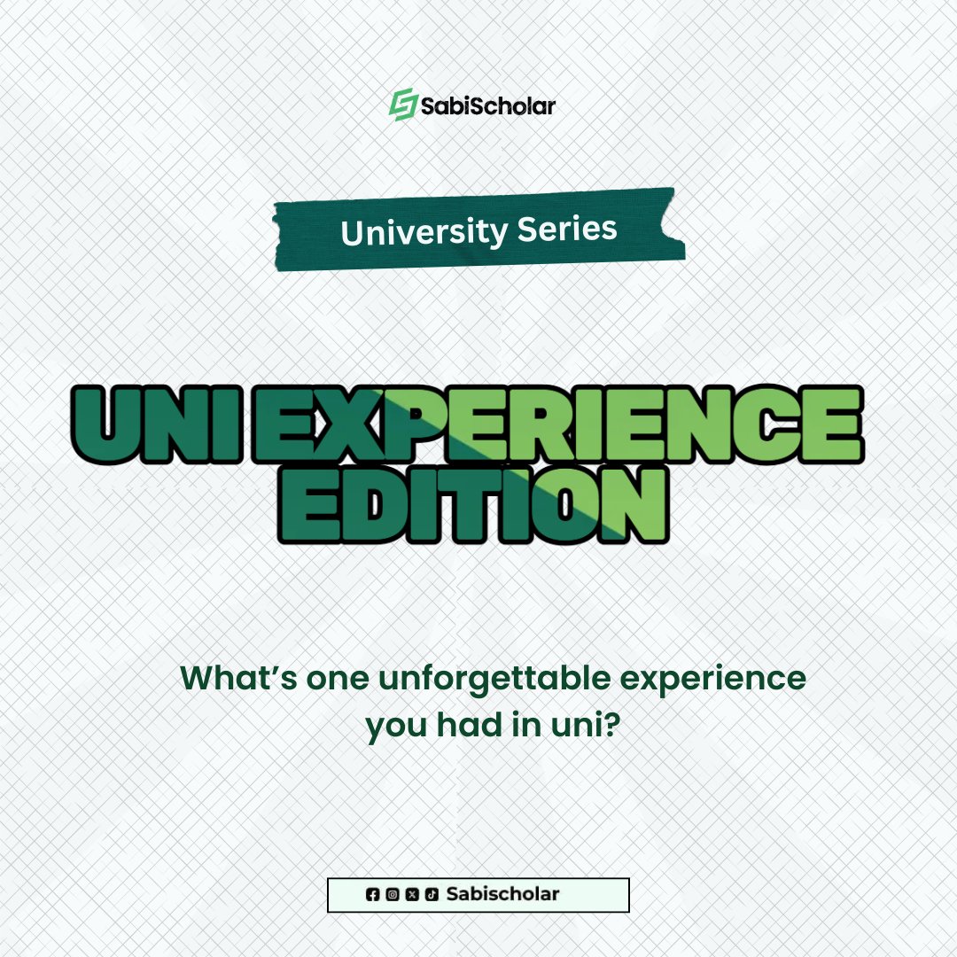 SabiScholar's tweet photo. UNI EXPERIENCE EDITION: 
In this edition of our university series, we asked four university students to share their unforgettable university experiences.

Their reply will shock you.

What’s YOUR unforgettable uni experience?

#CampusStories #UniversitySeries #SabiScholar https://t.co/YIJOgOesh8