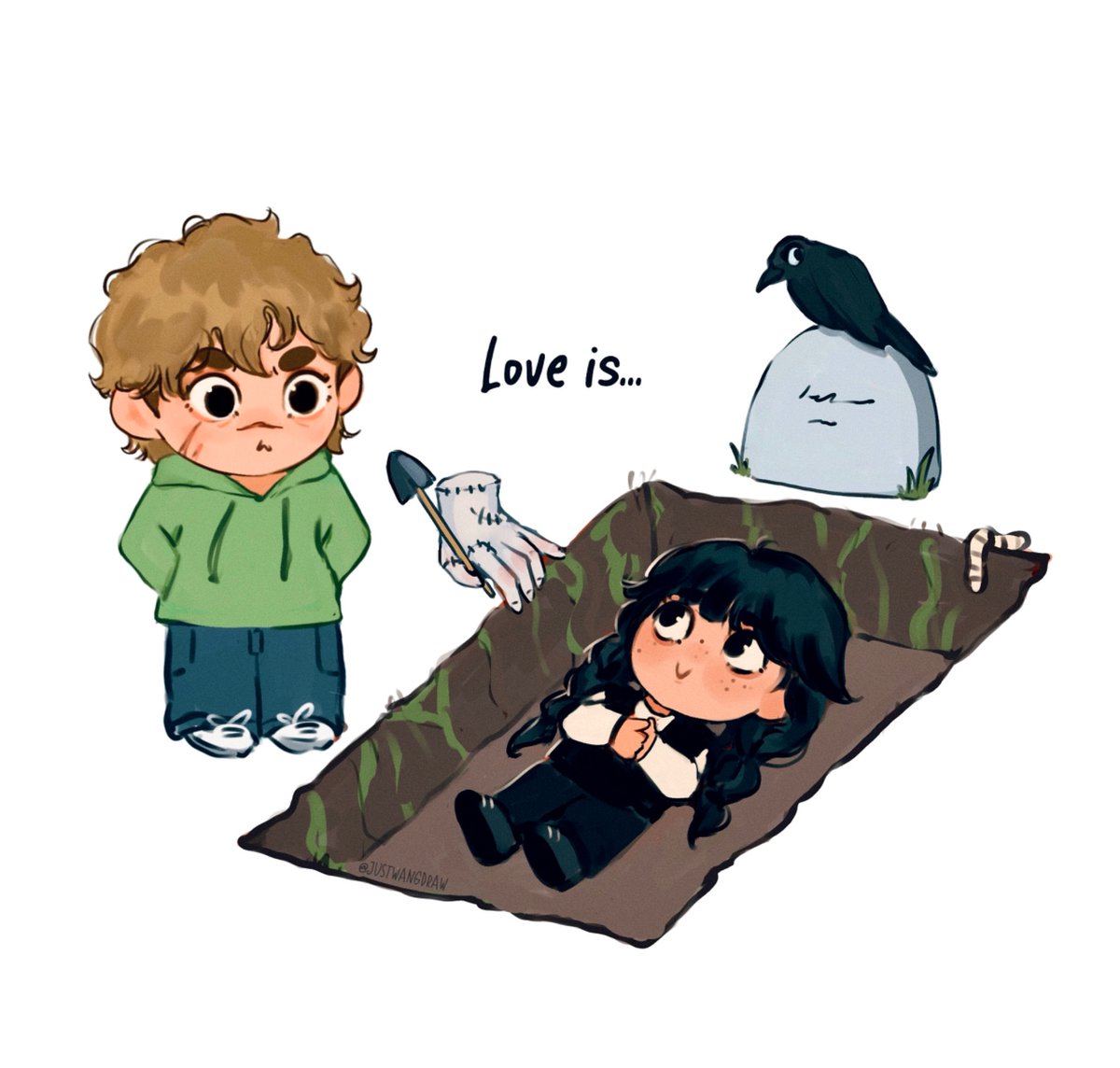 justwangdraw's tweet image. They match each other's freak or it’s me trying find cute #weyler moments in Wednesday second season 👻