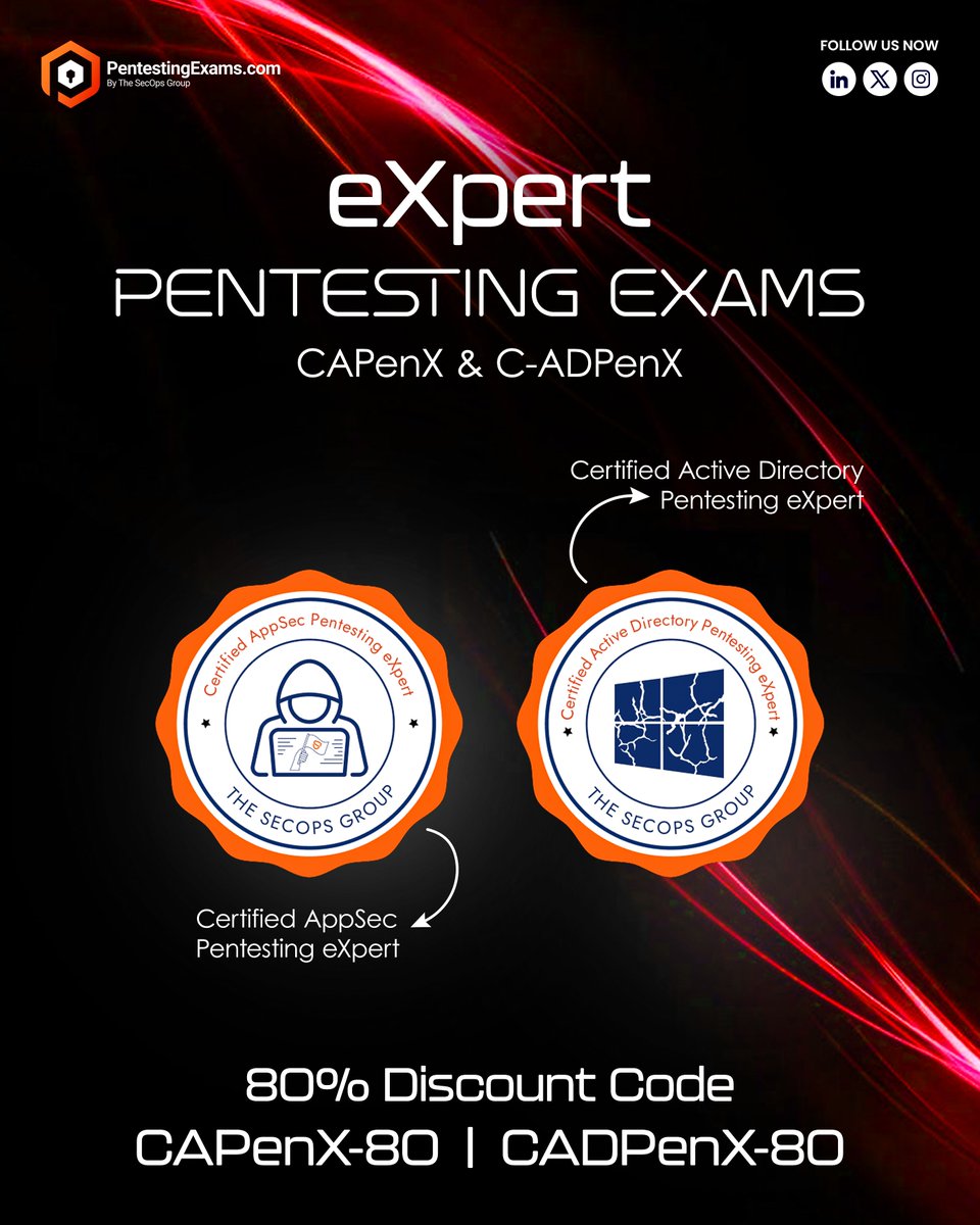 Big shout to our friends and sponsors <a href="/TheSecOpsGroup/">The SecOps Group</a>  (New Giveaway!) ⬇️

At DEF CON 2025, they handed out THOUSANDS of FREE Exams! The SecOps Group have also just dropped a massive 80% discount code on two of their best selling eXpert category exams:

🧩Certified AppSec