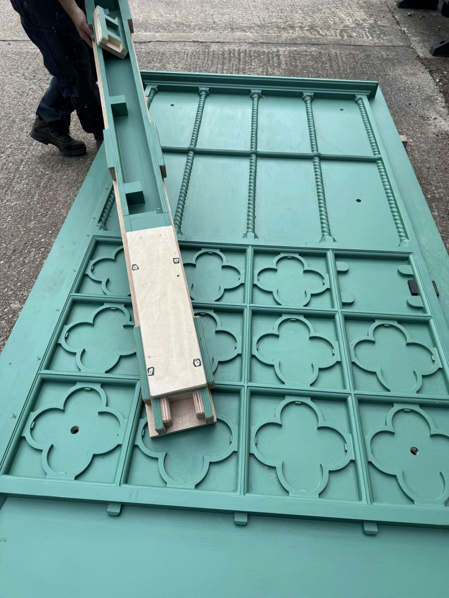 Just off to the foundry, the patterns for replacement gates damaged in an accident.  The new castings will be a replica of the Victorian originals, so once they have been installed, we will check on them eveery 150 years or so!  Feet for scale!