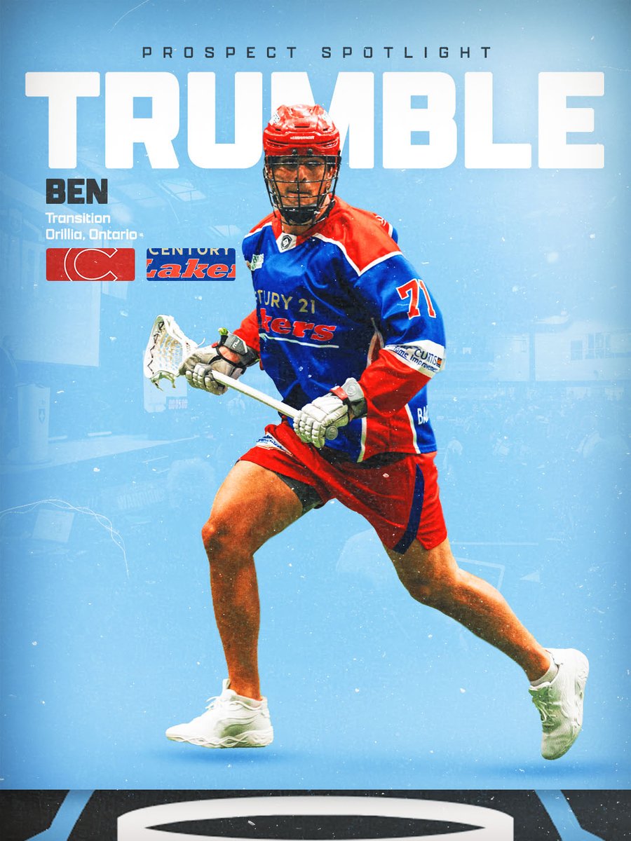 OnTheClockLax's tweet photo. A big-time transition threat with pro-ready size, athleticism, and ability, Ben Trumble will be highly sought after in the first round of the 2025 @NLL Draft ⏳ https://t.co/B9Kn0AjUNm