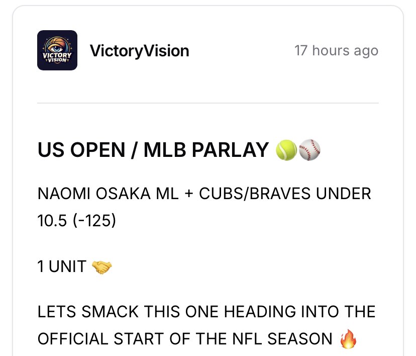 VictoryVisionML's tweet image. BANG BANG BANG 💥‼️

CASH VIP OUT AGAIN ON THE 1 UNIT PLAY ! 🫡

IF YOU WOULD LIKE TO SEE MORE PLAYS LIKE THIS THEY WILL REMAIN IN VIP 

VIP 🫴 dubclub.win/VictoryVision/

WE ARE ON A HEATER AND NFL IS FINALLY HERE 🏈 MAKE SURE TO GET IN VIP BEFORE YOU MISS MORE PLAYS ‼️

#GamblingX