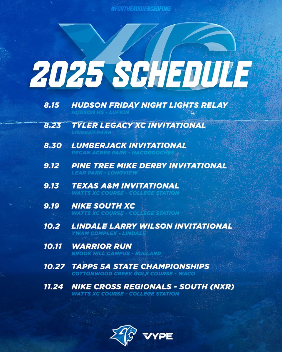 ➡️ 2025 XC Schedule ⬅️ 
#fortheaudienceofONE