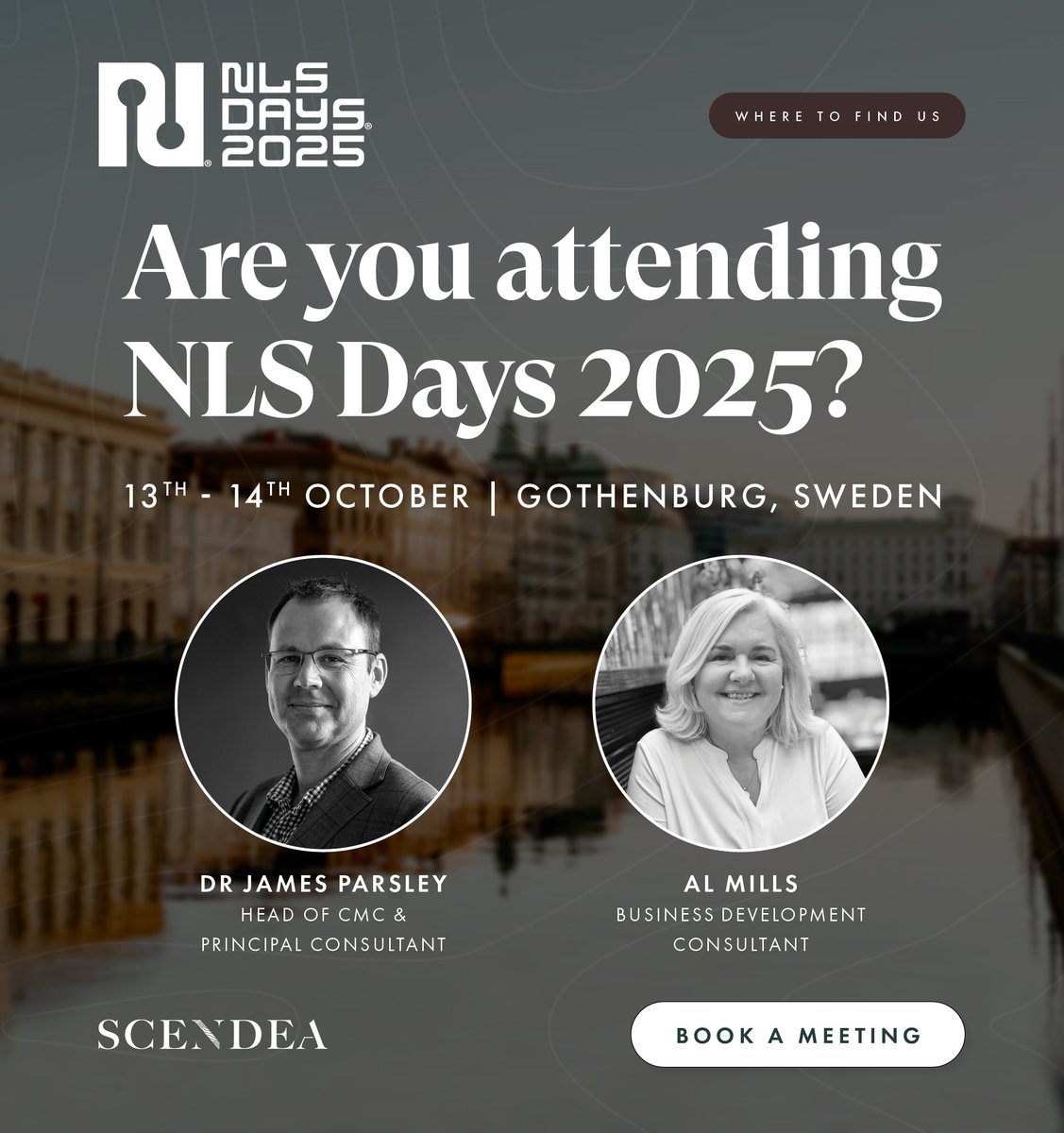scendea's tweet image. Are you attending NLS Days in Gothenburg, Sweden? Meet our expert team this coming October. Book a meeting by searching &apos;Scendea&apos; in the partnering platform, or get in touch today: scendea.com/contact
-
#drugdevelopment #regulatorysupport #partneringopportunity #NLSdays