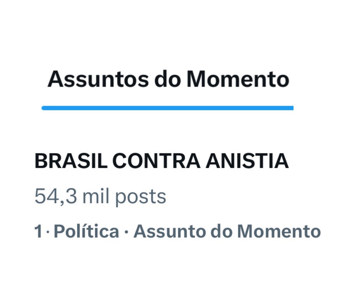 Cássio Oliveira (@cassioolivveira) on Twitter photo 🚨 Já é Primeiro lugar! 
Eu digo: BRASIL CONTRA ANISTIA
E você ? ? ? 🚨 Já é Primeiro lugar! 
Eu digo: BRASIL CONTRA ANISTIA
E você ? ? ?