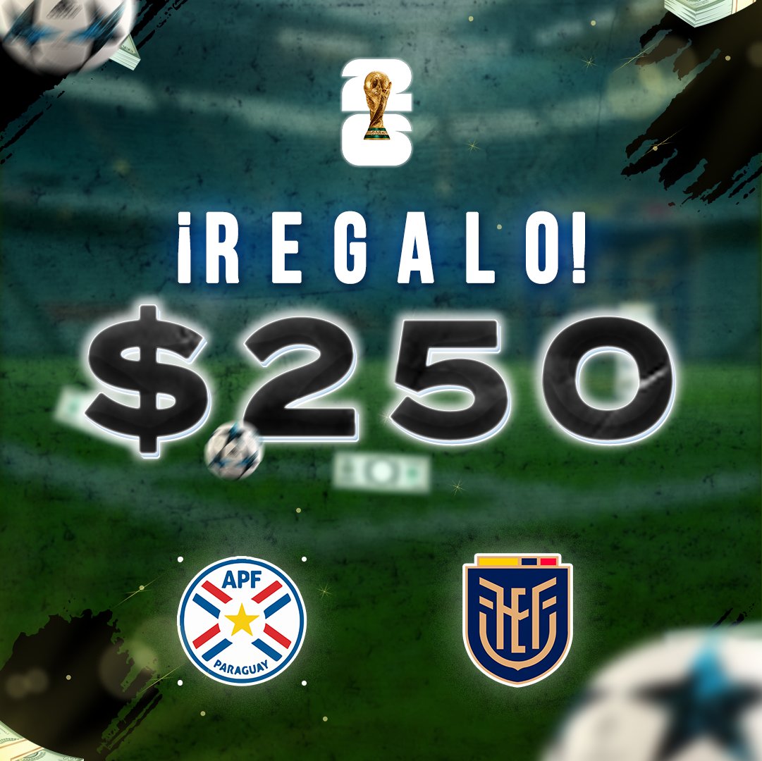 Sistema ZCode (@sistemazcode) on Twitter photo 🎁 REGALO $250
¿Cuántos tiros de esquina habrá? ⚽️
🇵🇾 <a href="/Albirroja/">Selección Paraguaya</a>
🇪🇨 <a href="/LaTri/">La Tri 🇪🇨</a>
🏆 #FIFAWorldCup
✅ Para participar (solo 1):
• Comenta tu predicción con #Zcode
• Envía tu predicción a <a href="/SistemaZcode/">Sistema ZCode</a>
• Dale ❤️ y RT
1 participación por persona
#PARvsECU #WorldCup 🎁 REGALO $250
¿Cuántos tiros de esquina habrá? ⚽️
🇵🇾 <a href="/Albirroja/">Selección Paraguaya</a>
🇪🇨 <a href="/LaTri/">La Tri 🇪🇨</a>
🏆 #FIFAWorldCup
✅ Para participar (solo 1):
• Comenta tu predicción con #Zcode
• Envía tu predicción a <a href="/SistemaZcode/">Sistema ZCode</a>
• Dale ❤️ y RT
1 participación por persona
#PARvsECU #WorldCup