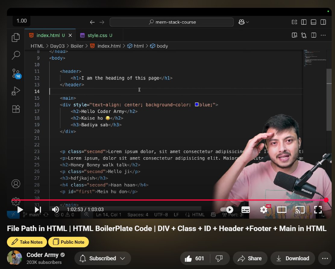 Learn_or_Win's tweet image. 💻 Day 3 – Web Dev Journey (DEFENCE) by CoderArmy
📒 Learned today:
File Paths → Relative ✅ | Absolute ❌ (leaks system info, risky, not portable)
HTML Boilerplate
&lt;div&gt; element for grouping
Class &amp; ID for unique styling
#100DaysOfCode #WebDevelopment #BuildInPublic