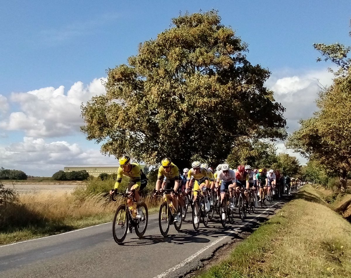 Lloyds Tour of Britain at Cardington with Airship sheds in the background