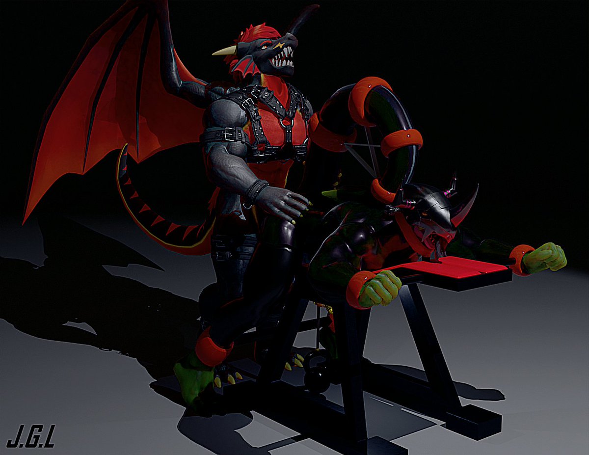 A little render for the great <a href="/RubberDraptor/">Rubber Draptor</a> featuring his dragon having some fun with my boy.
