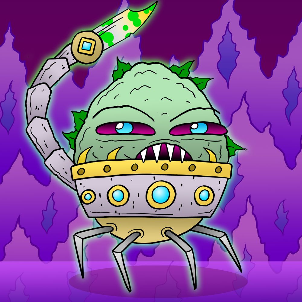 A very special bud has been listed on the secondary today 💚
It is the only Cyborg Bud so far!

This guy is super evil and has a super rare purple fire background 🔥
🌱 opensea.io/item/matic/0x1…

Holder: <a href="/FeatherFrogs/">Fᴇᴀᴛʜᴇʀ Fʀᴏɢs</a> 
Price: 0.06 wETH
#AlienBuddyBuds forever!