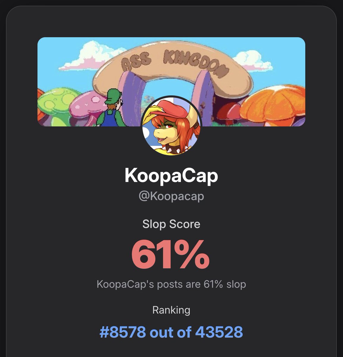 Should be way higher tbh.