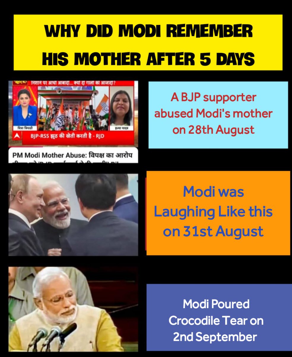 yoursurajnaik's tweet photo. "Modiji's mother is from Gujarat, but today Modiji has called for a Bihar bandh — why? 🤔"
#NautankiModi https://t.co/HimZJ3TA1n