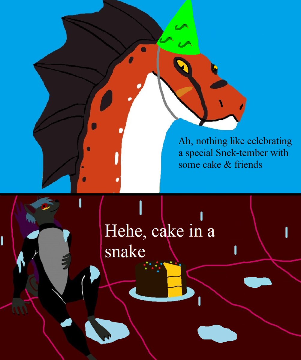 VergilLunar's tweet photo. For @Spicynoodle_art Wonder if I can make that silly rhyme into something for Snek-tember?
#noodle #serpent #vore #wrym #macro #micro #wolf #cake https://t.co/aiwlufFwxW