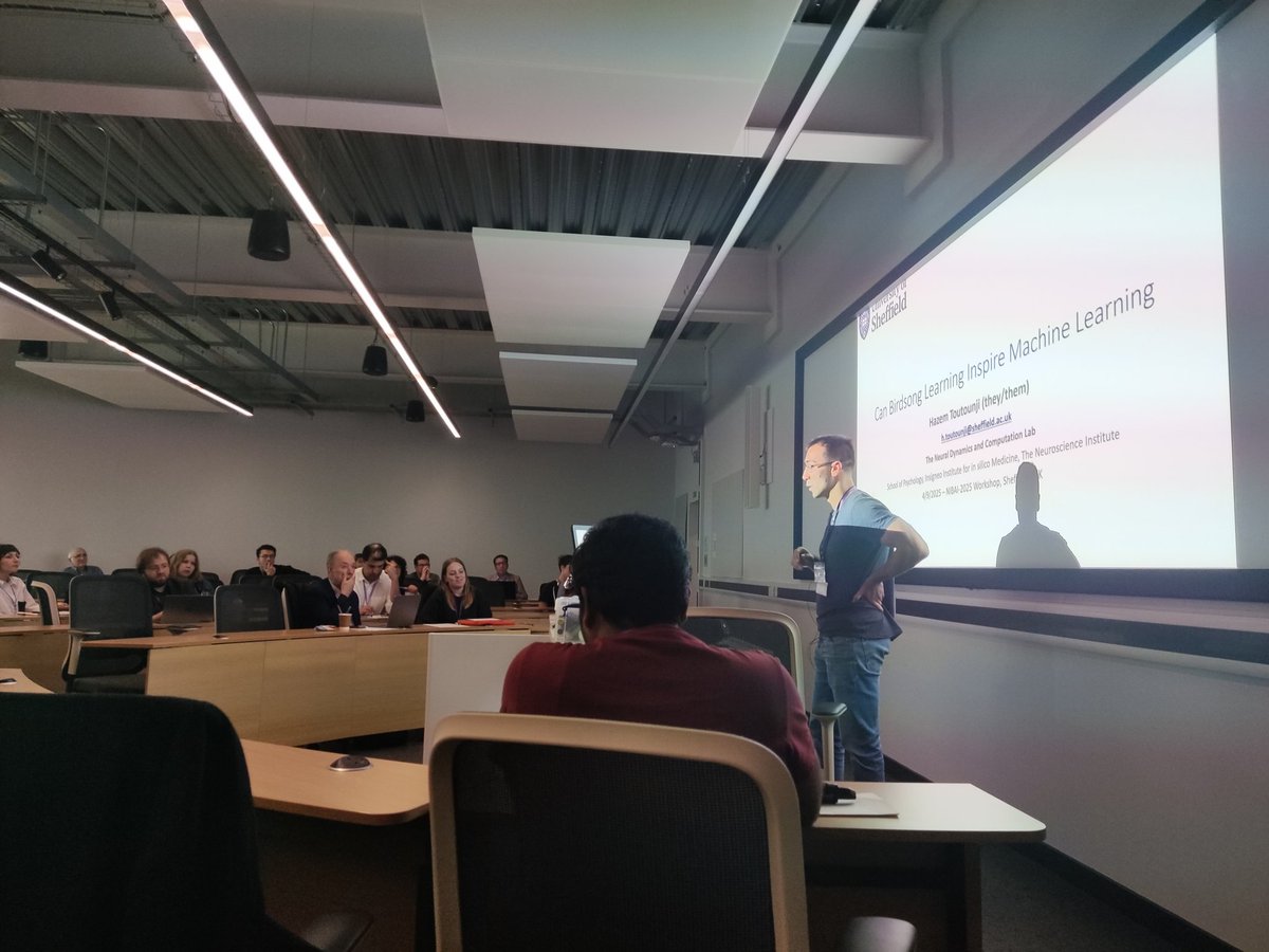 devjoniscience's tweet image. Hazem Toutounji: &quot;Can birdsong learning inspire machine learning&quot;

#ai #MARL

#nibai2025 #sheffield