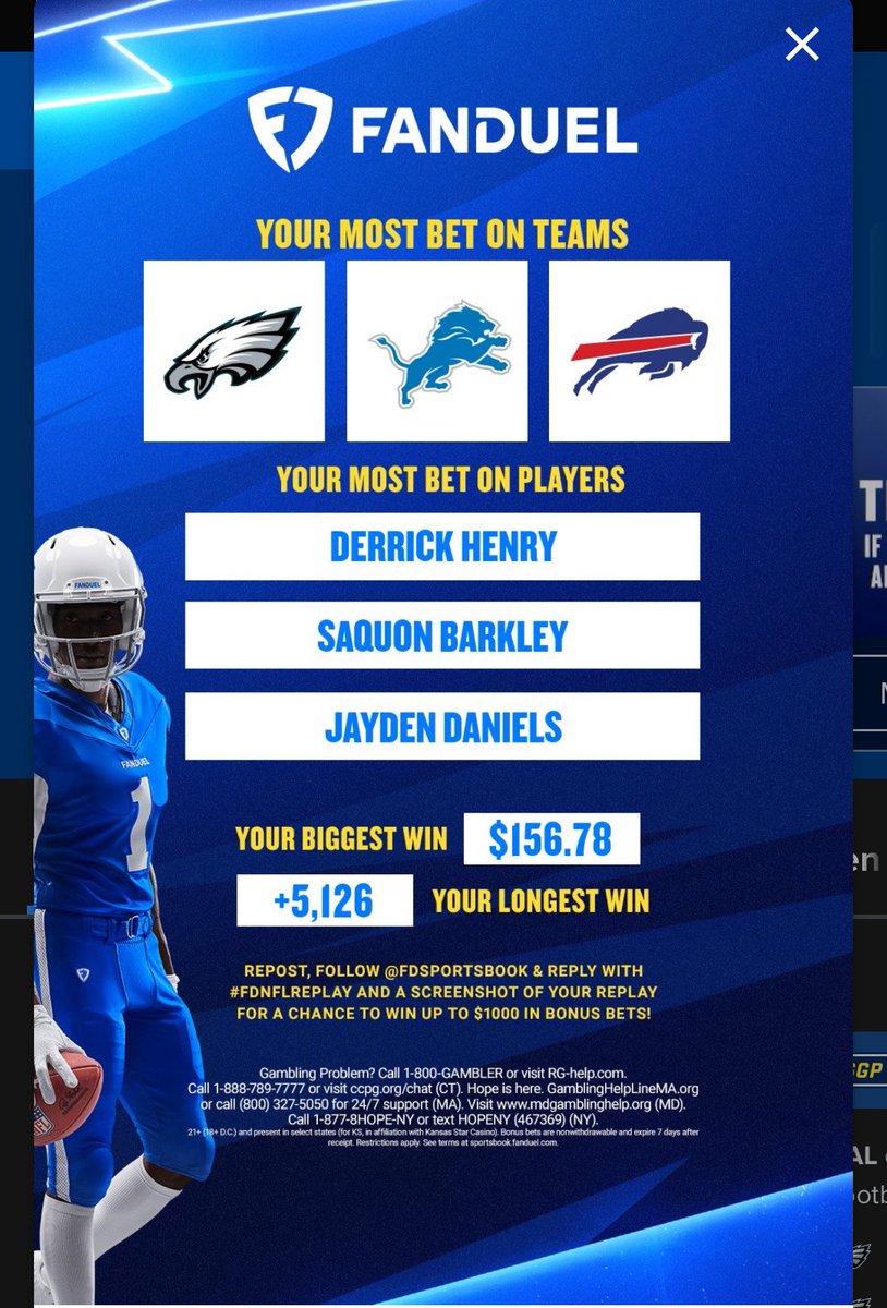 DeuceD1nero's tweet photo. @FDSportsbook #FDNFLREPLAY https://t.co/3m0DetsIkj
