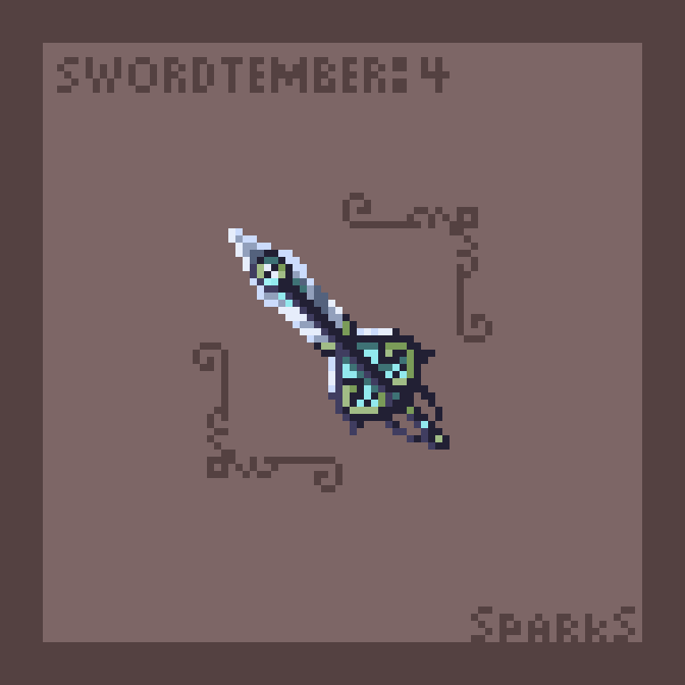 cheesepuff82's tweet photo. Today's #swordtember prompt is #Stainedglass I'm following  @PixelArtJourney  prompt list for this swordtember! Making them all 32x32 sprite size. #pixelart #swordtember2025 https://t.co/F0kcEEh7zm