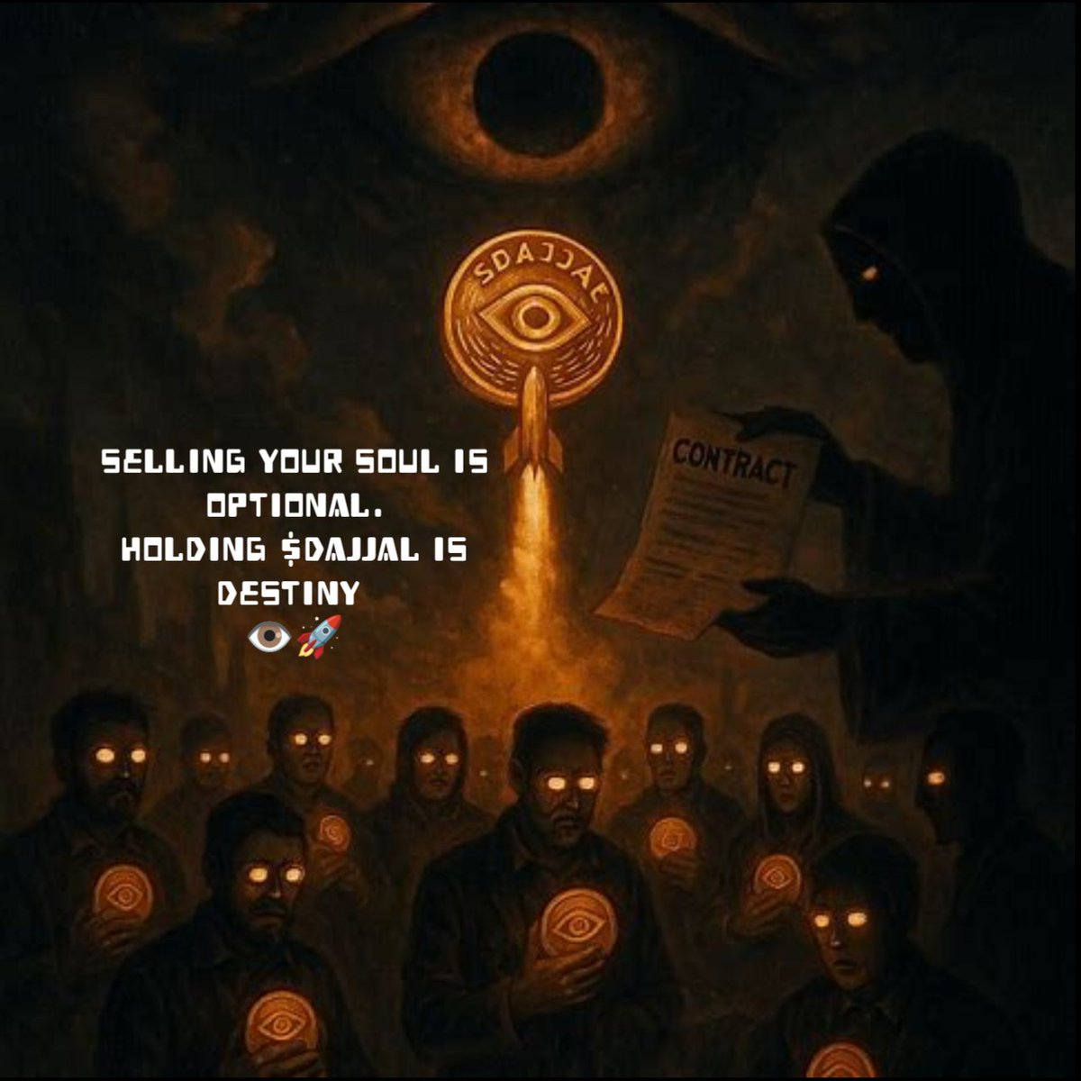 DajjalCoins's tweet photo. Selling your soul is optional.
Holding $DAJJAL is destiny 👁🚀
CA:3HKjvPK7PCUJnuDkuthKbVVCCpqgfAxtFkQnY5bxpump
https://t.co/wcnOQNXRYt
#MemeCoin #Crypto #CryptoCommunity #CryptoTrading #PumpFun #Altcoins #Solana #DeFi #BullRun #Next100x #DarkCrypto #ForbiddenCoin #degenlife https://t.co/sB7goWW0qx