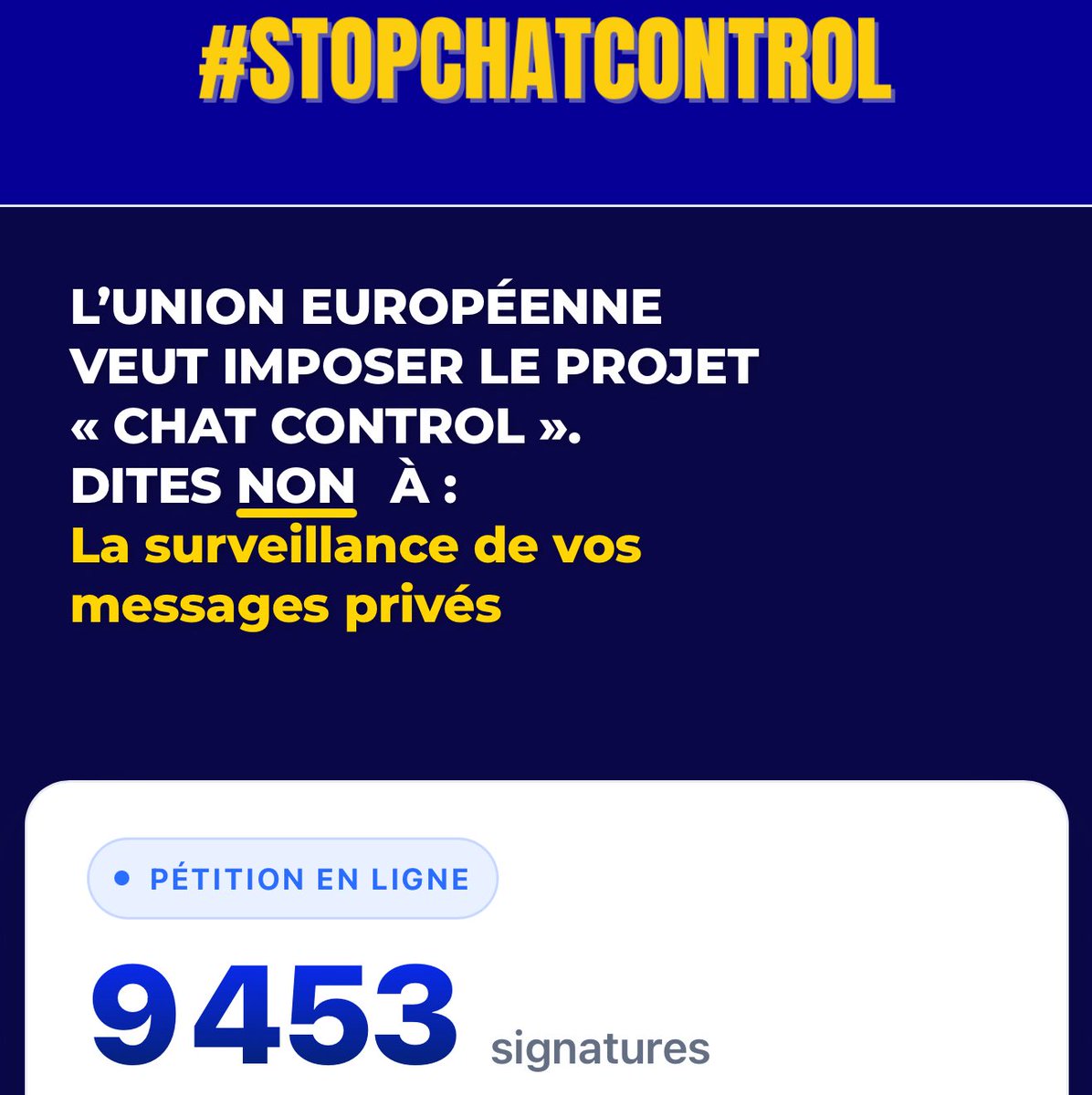 TribunePop23's tweet image. 🚨ALERTE INFO

Le 12 septembre, le gouvernement et Emmanuel Macron prendront position au nom de 67 millions de Français : POUR la surveillance de tous nos messages, même chiffrés, avec le projet ChatControl !

À ce jour, seule LFI a exprimé un refus catégorique.