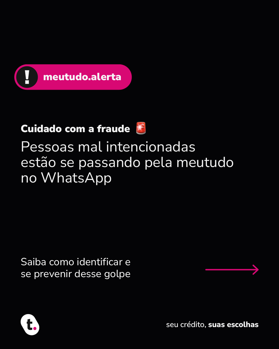 meutudoapp's tweet image. Alerta de fraudes usando o nosso nome no WhatsApp🚨

Se você recebeu algum tipo de mensagem suspeita nos últimos dias, em nome da meutudo, recomendamos que entre em contato conosco pelo chat do nosso aplicativo.

#alerta #segurançadigital #meutudoapp