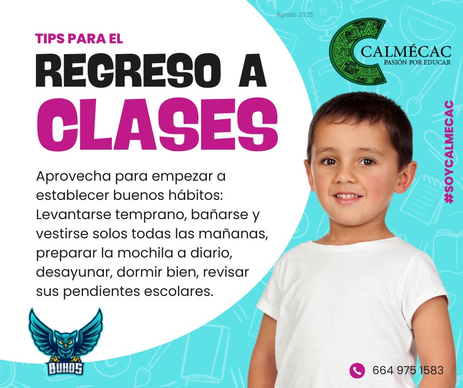 SoyCalmecac's tweet photo. ¡Ya casi regresamos a clases! Preparémonos bien y vamos con toda la actitud a iniciar un nuevo viaje de experiencias y aventuras inolvidables. #SoyCalmecac #SomosBuhos #SomosKnotion #Buhos #Knotion Knotion https://t.co/hWHitVVGVm
