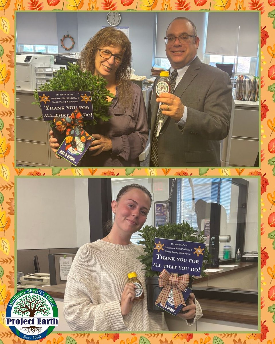 This week, mums and local honey were dropped off at all of our Middlesex County District Courts to thank staff for their hard work! Thanks to our Project EARTH initiative for spreading a little fall cheer 🍂🍯