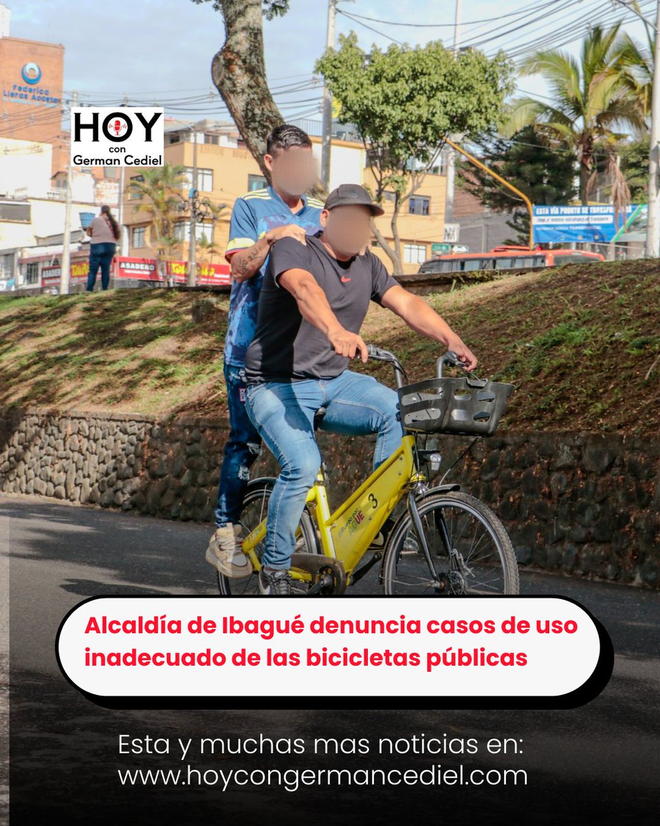 Alcaldía de Ibagué denuncia casos de uso inadecuado de las bicicletas públicas
Léala completa en: hoycongermancediel.com/?p=51096