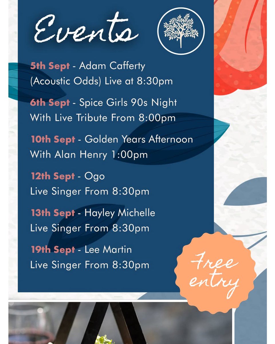 September is absolutely stacked with live entertainment  Bands, singers, and nights that’ll get you on your feet . Get these dates in your diary 

👉 Like &amp; follow our page for all the updates!

#TheWoodlands #LiveMusic #LocalEvents #GoodTimes #Whatson