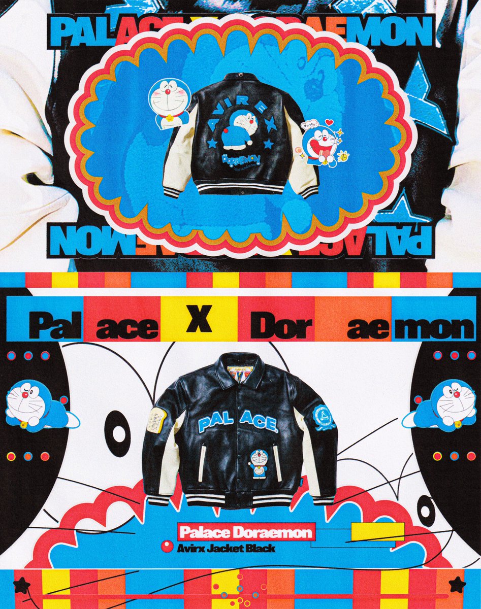 yoffdog0's tweet image. palace x doraemon