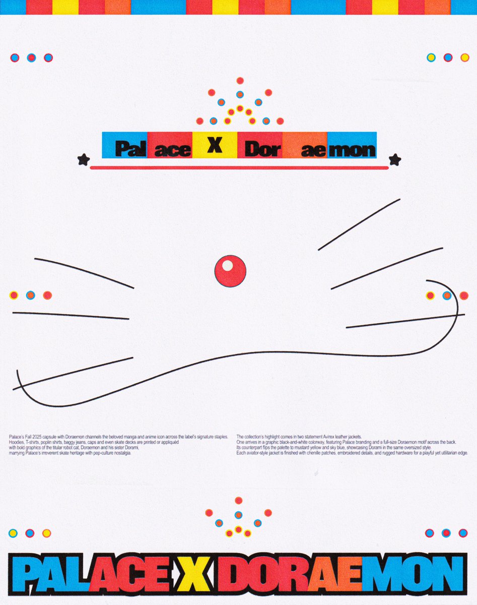 yoffdog0's tweet image. palace x doraemon