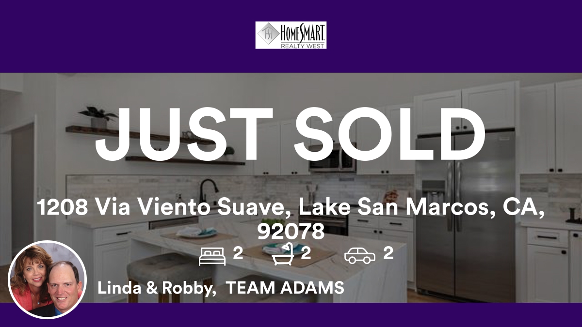 ASureSale's tweet photo. 🛌 2 🛀 2 🚘 2
📍 1208 Via Viento Suave, Lake San Marcos, CA, 92078

My latest sale on RateMyAgent.
DRE 01479087 
https://t.co/JzalvwJSVh

...
#ratemyagent #realestate #HomeSmart_Realty_West #ratemyagent #TeamAdams #ASureSale #lakesanmarcos #sanmarcosca... https://t.co/Xyu1DpkEp5