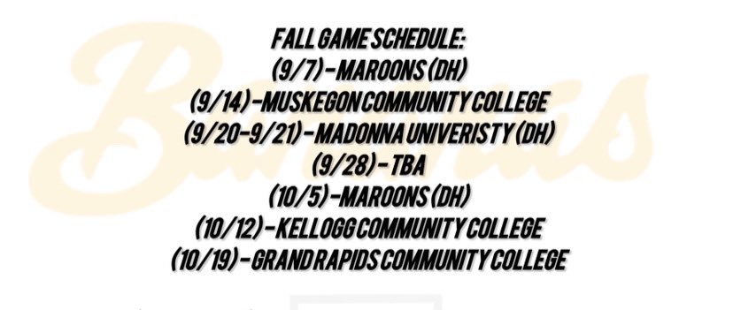Bananas Fall Ball Schedule
Ready to get after it with a great group of guys!