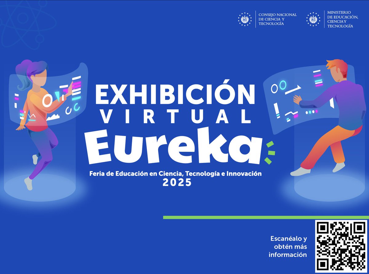 🚀 ¡No te pierdas la Exhibición Virtual de EUREKA 2025! Ciencia, innovación y creatividad en un solo lugar. 🌐✨
sites.google.com/conacyt.gob.sv…