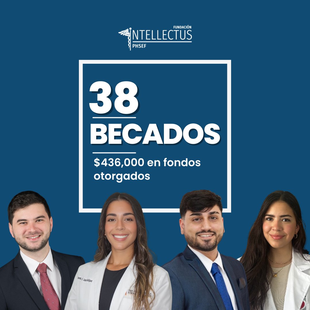 IntellectusPR's tweet image. Continuamos nuestra misión de apostar al futuro de la salud en Puerto Rico. En este primer periodo de becas recibimos 108 solicitudes y como resultado, la Fundación otorgó becas a 38 estudiantes entre el ciclo de primavera y becas PIC, para un total de $436,000 en fondos.