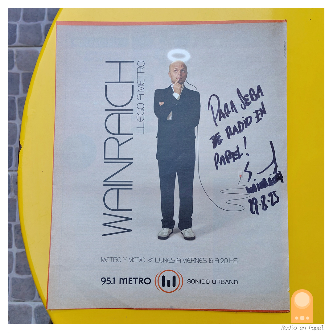 Llegó!!! Otro que se suma a la lista exclusiva de los "Afiches Firmados". Gracias Lucas Reartes por la gestión. Gracias Seba Wainraich por la magia.

📻Metro 95.1
🎧 "Metro y Medio"
🎙️<a href="/sebawainraichok/">Sebastián Wainraich</a> <a href="/_gordaconhelado/">Julieta Pink</a> y equipo.
🔎"Rolling Stone", Marzo 2007.

#105AñosDeRadio