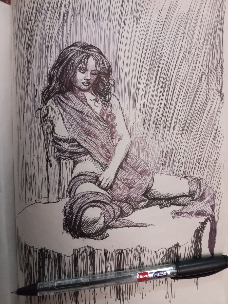 AHamzaban19424's tweet photo. Gn my lovely family 🤎🌹☕️🚬

Working on progress...
Pen and #acryliccolor on paper 
Wish you all a great weekend 🍻🍻🤫😝 https://t.co/XILMobgbni