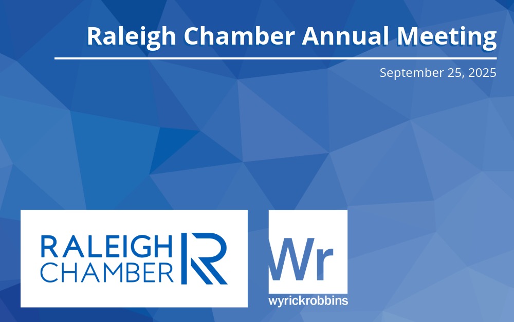 Wyrick Robbins is proud to sponsor the Raleigh Chamber’s 137th Annual Meeting, honoring leaders who are shaping the future of our region. Learn more and register here: loom.ly/D6G_STw