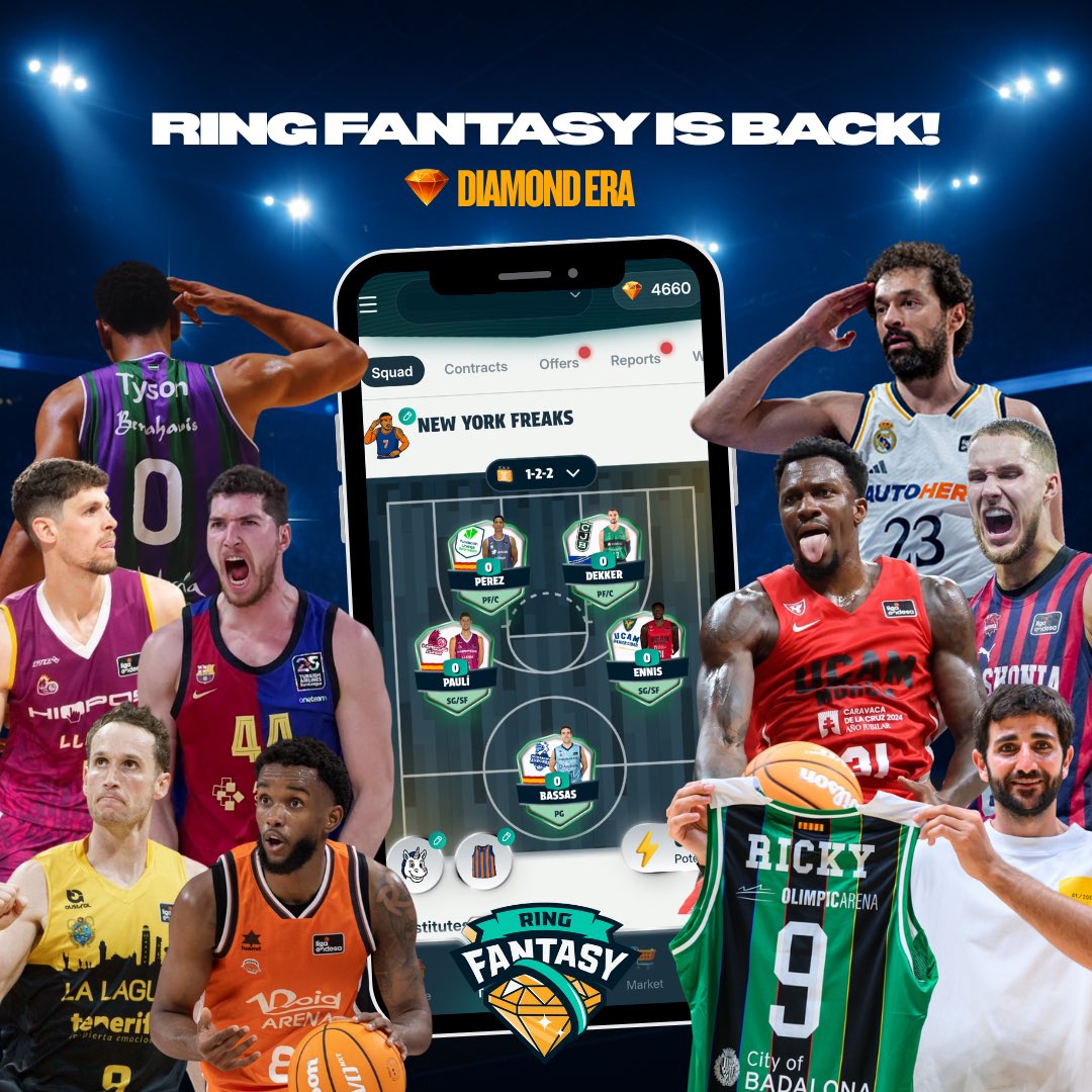 YA ESTAMOS AQUIIIII!💍🏀🚀🤩

💎BIENVENIDOS A LA DIAMOND ERA!

📲APP disponible en iOs y Android
🔗Enlace de descarga👇
ringfantasybasketball.com/ref/general

🖥️Versión web coming soon...😴

#RingFantasy #ACB #DiamondEra