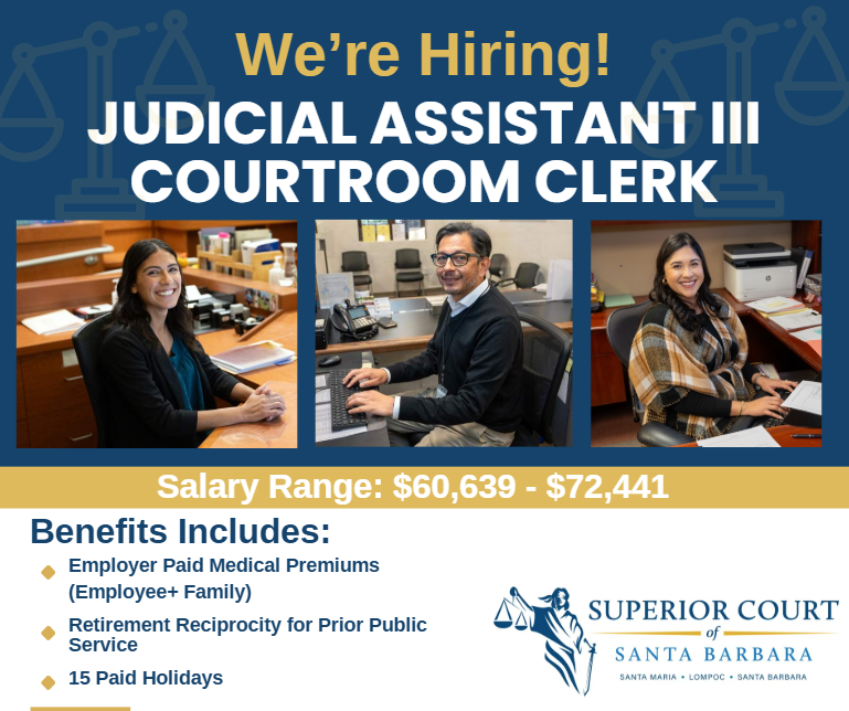 We're hiring for a Courtroom Clerk! If you are looking for a rewarding career working in a Courtroom, this position is for you. Our Courtroom Clerks keep the flow of the Court running efficiently.

For more information:
lnkd.in/e8arE_2h