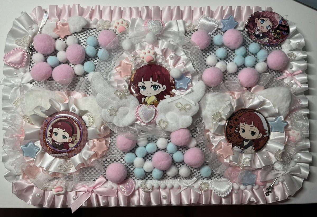 My lucy ita bag.. i made the badge holders and stuff myself 😋