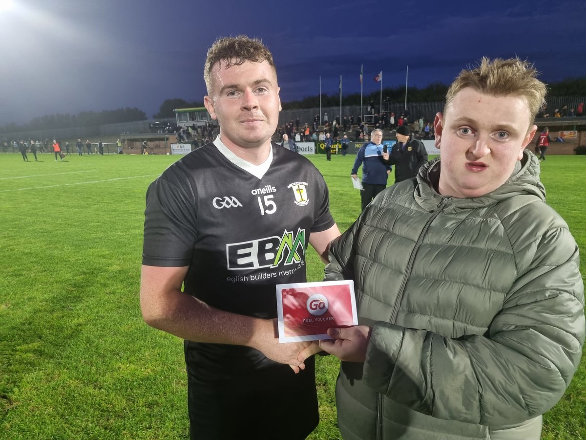 Ethan Jotdan <a href="/EglishGAC/">Eglish GAC</a> receives the <a href="/GoPower_Energy/">Go Power</a> Man of the match Voucher from Tom after an outstanding  0-17 v <a href="/Na_Fiannaclg/">Fianna Oileán an Ghuail CLG</a> in <a href="/TyroneGAALive/">Tyrone GAA</a> IFC
<a href="/ConnollysofMoy/">Connollys of Moy</a>
