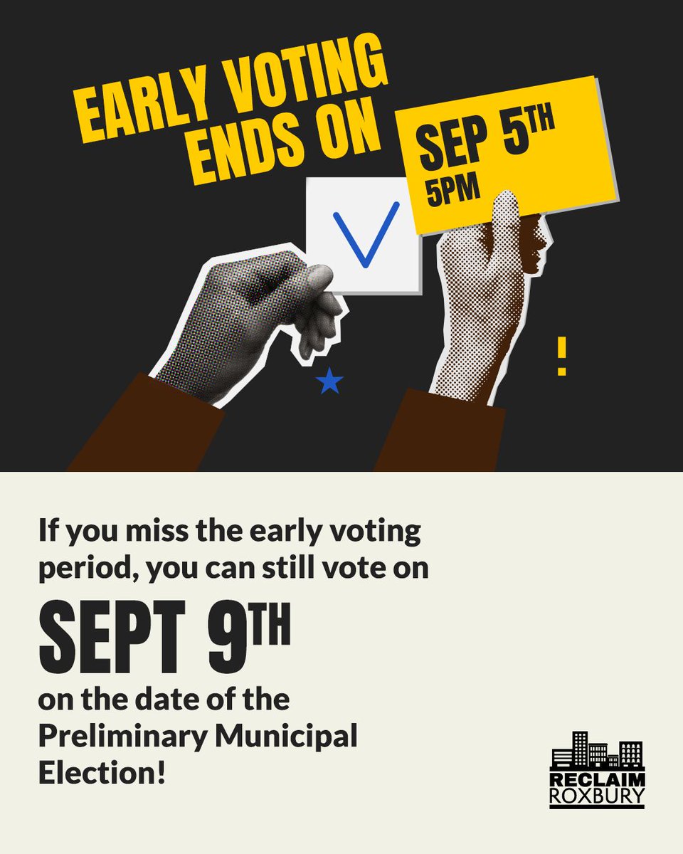 Make sure to make a plan to vote! Early voting is happening now through Sept. 5th 5pm. Our civic team has been out spreading the word in Roxbury!