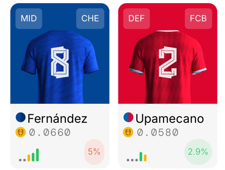 Just added Enzo and Upamecano to my squad. Both play for their national teams. Also added more shares of Diaz, Dumfries and Bastoni. Still need to add a goalie, Im debating between Oblak and Courtois. <a href="/footballdotfun/">Football.Fun</a>