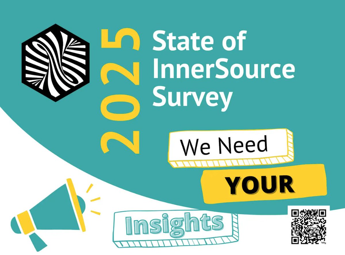 📢The 2025 State of InnerSource survey is now live!
We would really appreciate it if you could take 15-20 minutes to share your InnerSource experiences.
✅Please complete the survey by October 5th.
bit.ly/innersource-su…