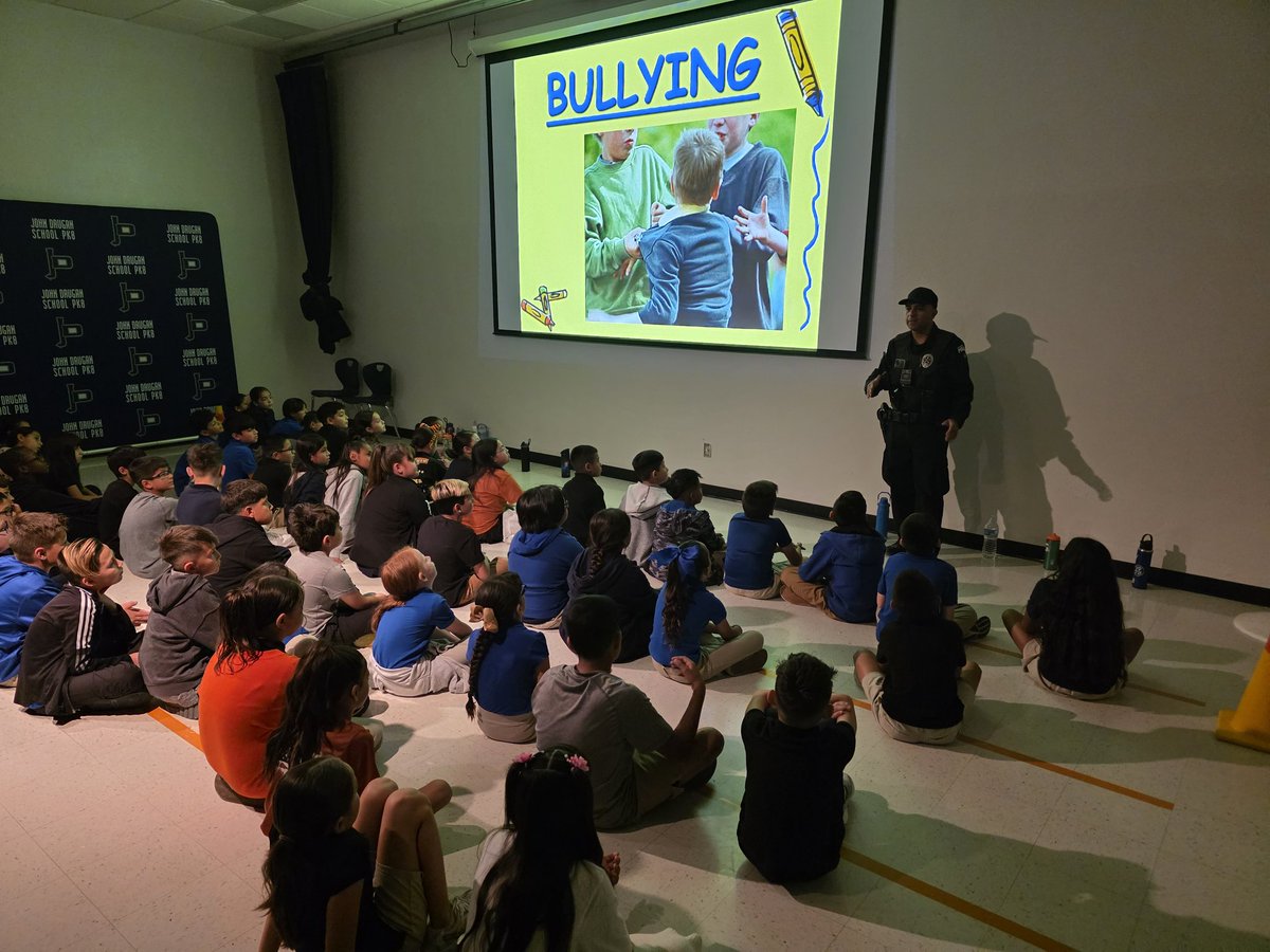 Thank you Officer Zamora 👮‍♂️for your great presentation to our elementary <a href="/JohnDrugan_PK8/">John Drugan PK-8</a> 
to prevent Bullying! 😎
<a href="/cmercado_JDS/">Cynthia Mercado</a> 
<a href="/RAlva_JDS/">Raquel Alva</a> 
<a href="/ALChavez_JDS/">Alyssa Chavez</a>
 <a href="/PE_JDS/">John Drugan Physical Education</a>