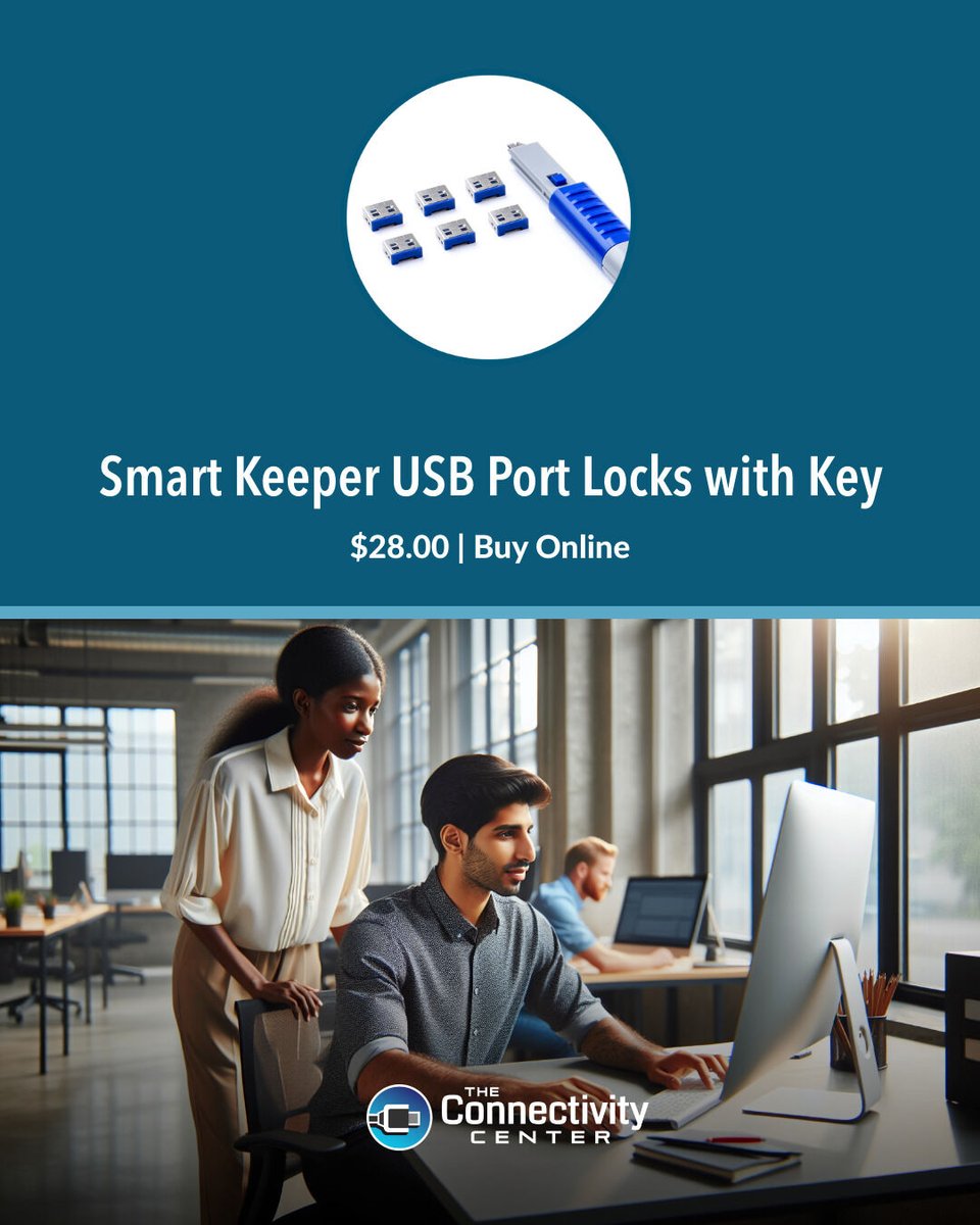 Prevent unauthorized access to your unused USB ports with the Smart Keeper USB Port Locks with Key. This physical cybersecurity device enhances security by blocking access to your USB ports. go-tcc.com/USBBasicKey  #cybersecurity #InformationTechnology #ITsecurity