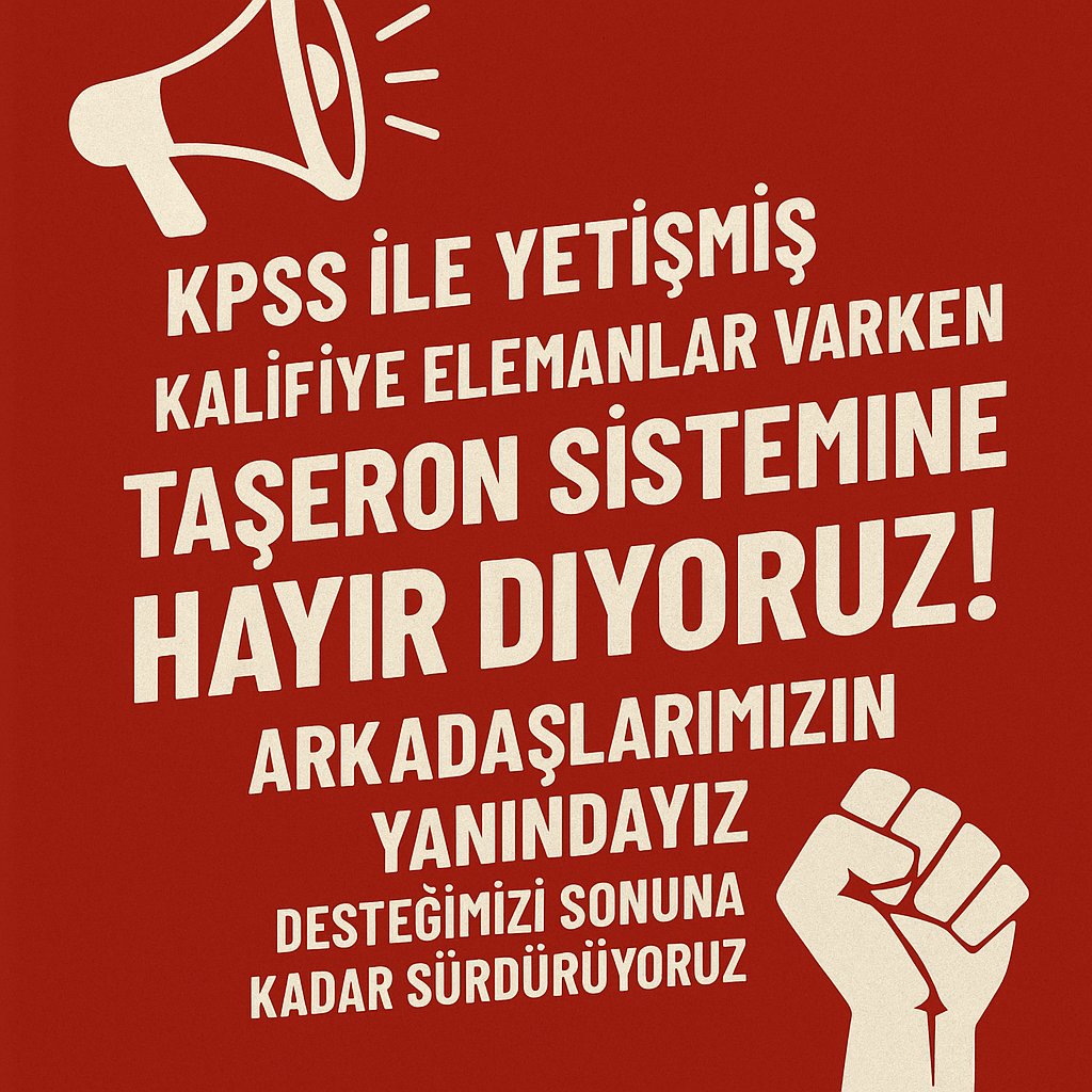 📢 KPSS ile yetişmiş kalifiye elemanlar varken taşeron sistemine HAYIR diyoruz!
Arkadaşlarımızın yanındayız, desteğimizi sonuna kadar sürdürüyoruz. ✊
#TaseronFizyoterapist