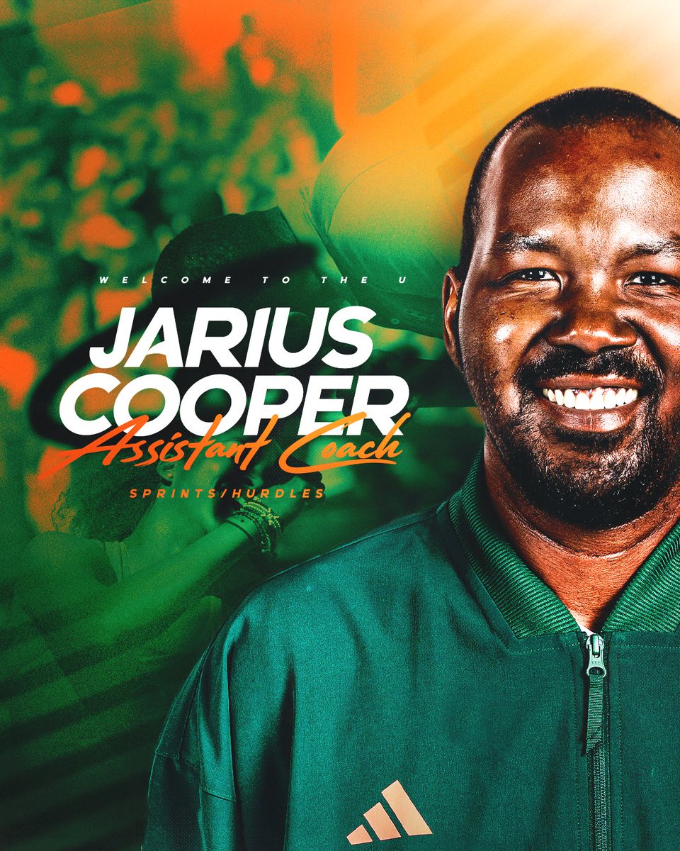 Welcome to The U, Jarius! 🙌

Coach Cooper joins the staff as an assistant coach with emphasis on sprints and hurdles!