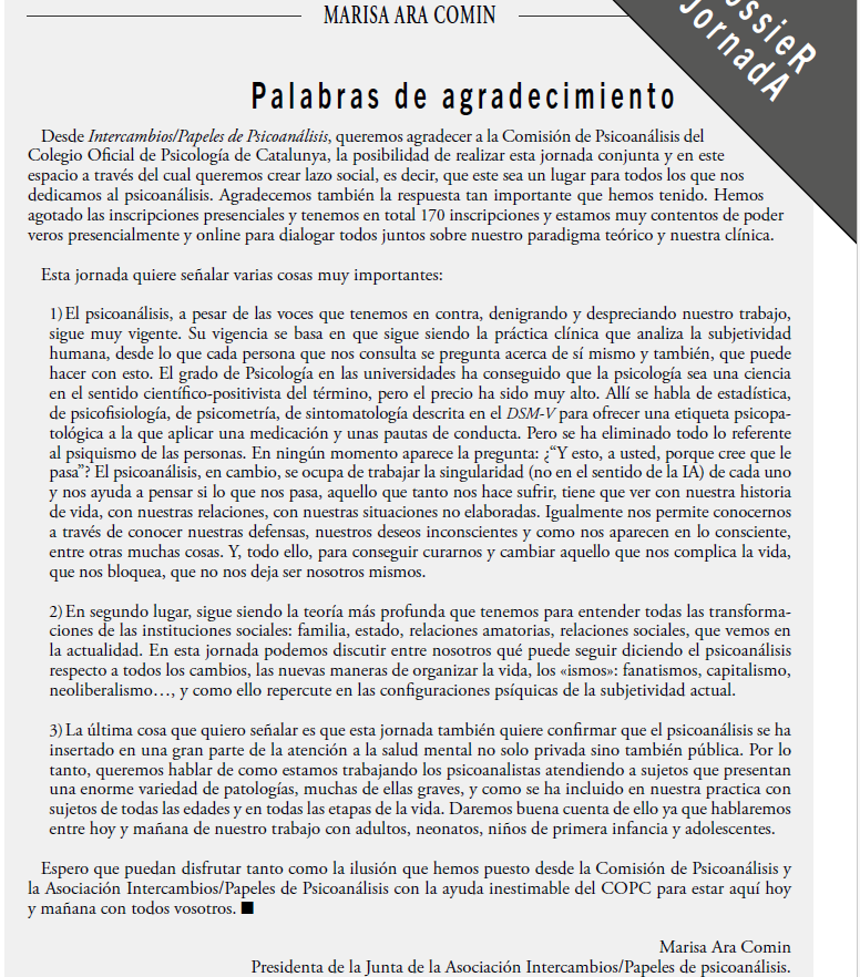 Intercanvis_'s tweet photo. DESGRANEM (II) el número 54. La següent secció d'aquest volum de la revista hi podem trobar les ponències dels convidats/des a la jornada conjunta amb el COPC: L. Hornstein, V, Korman, J.del Río Coll, O. Martí, S. Aznar, R. Tarragó Riverola, J. Romeu Leder, L. López Mondéjar. https://t.co/rsyy5TKx4S