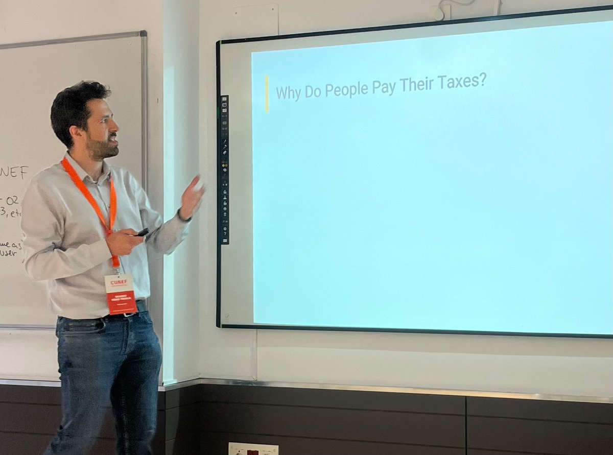 miguel_almunia's tweet image. Ricardo Pérez-Truglia @pereztruglia (UCLA) delivers the first keynote lecture of #MadPub25: Fairness and Tax Compliance 

madpub.eu

@DForemny @cmtneztt  @CUNEF