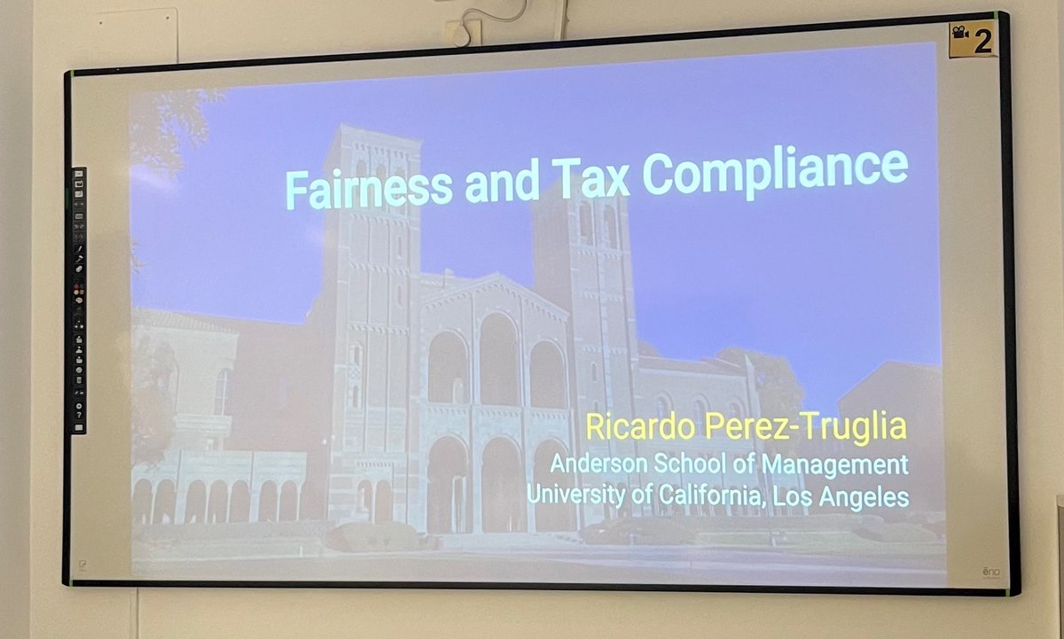 miguel_almunia's tweet image. Ricardo Pérez-Truglia @pereztruglia (UCLA) delivers the first keynote lecture of #MadPub25: Fairness and Tax Compliance 

madpub.eu

@DForemny @cmtneztt  @CUNEF